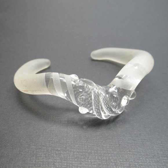 Jewelry - Clear Frosted Glass Cuff Bracelet